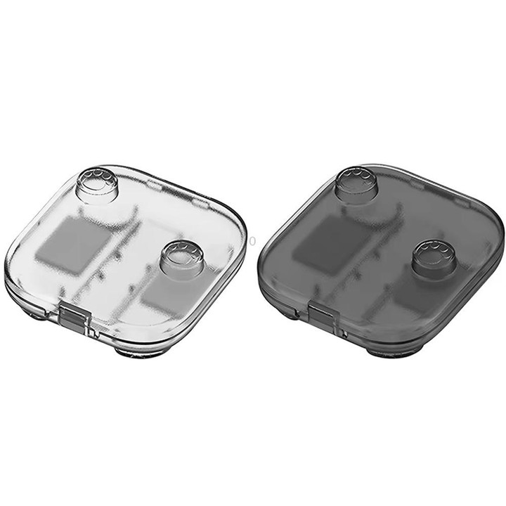 For Nintendo Switch 2 Joy-Con Crystal Storage Case Organizer Anti-Scratch Travel Box With 2 Game Card Slots(Clear Black)