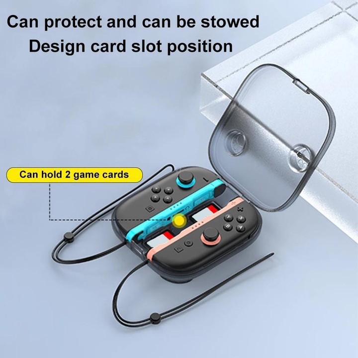 For Nintendo Switch 2 Joy-Con Crystal Storage Case Organizer Anti-Scratch Travel Box With 2 Game Card Slots(Clear Black)