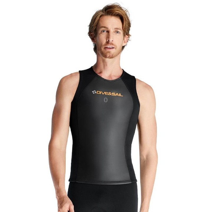 DIVE & SAIL 2mm Split Sleeveless Wetsuit Warm Surfing And Swimming Vest, Model: Male Tops(M)