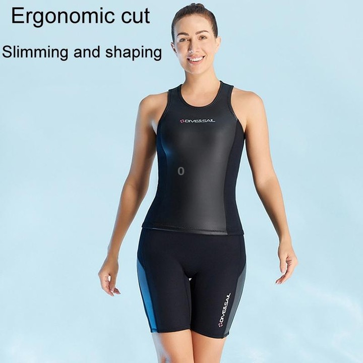 DIVE & SAIL 2mm Split Sleeveless Wetsuit Warm Surfing And Swimming Vest, Model: Male Tops(L)