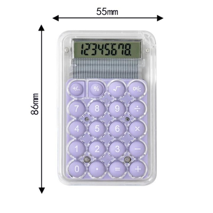 Small Silent Simple Calculator Mini Candy Dormitory Student Office Exam Tool(Purple)