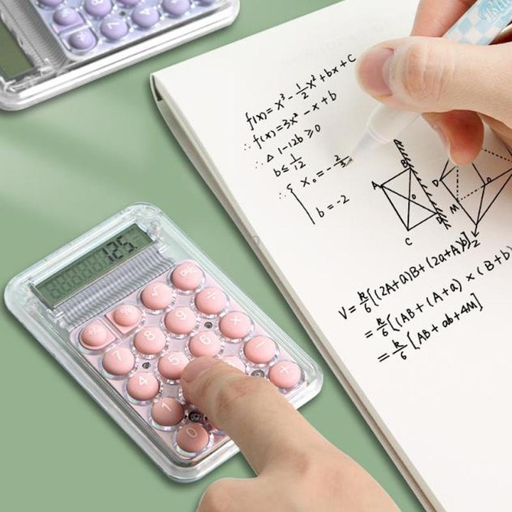 Small Silent Simple Calculator Mini Candy Dormitory Student Office Exam Tool(Green)