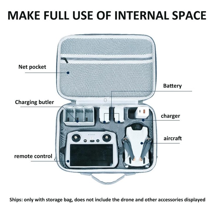 For DJI Mini 4 Pro / Mini 3 Pro LKTOP Carrying Case Waterproof Shoulder Bag Handbag, Style: Nylon