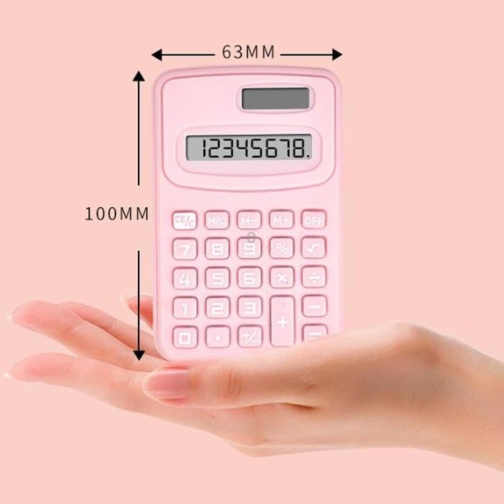 Small Solid Color Calculator Dormitory Student Office Exam Tool(Purple)