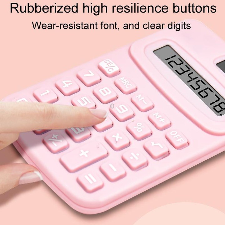 Small Solid Color Calculator Dormitory Student Office Exam Tool(Purple)