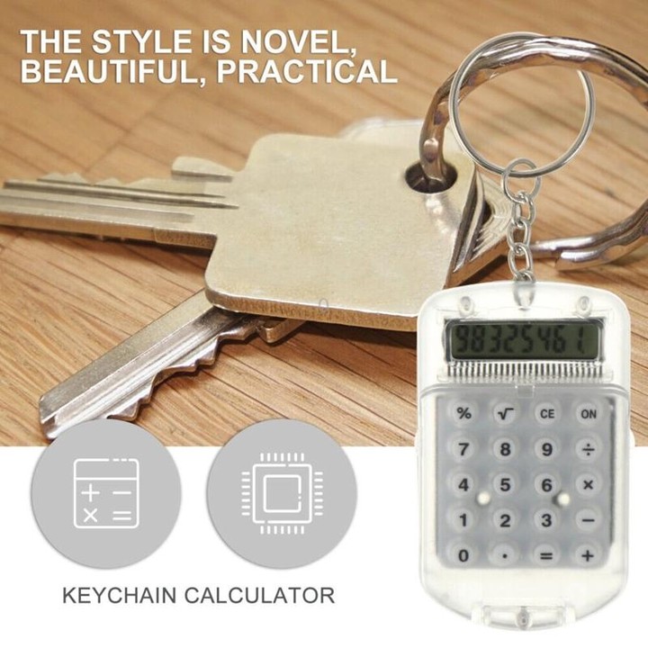 Flip Top Portable Mini Calculator Student Exam Office Calculator(White)