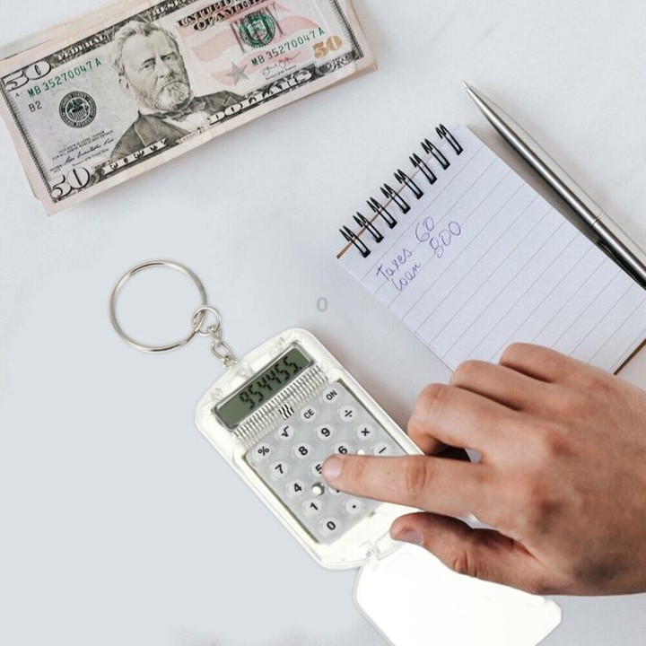Flip Top Portable Mini Calculator Student Exam Office Calculator(Black)