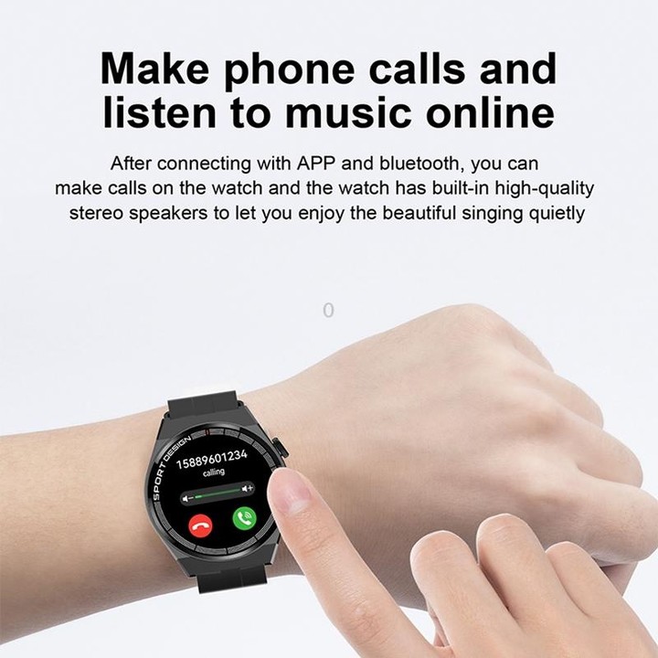 G3Pro 1.28-Inch Health Monitoring Bluetooth Call Smart Watch With NFC, Color: Black Silicone