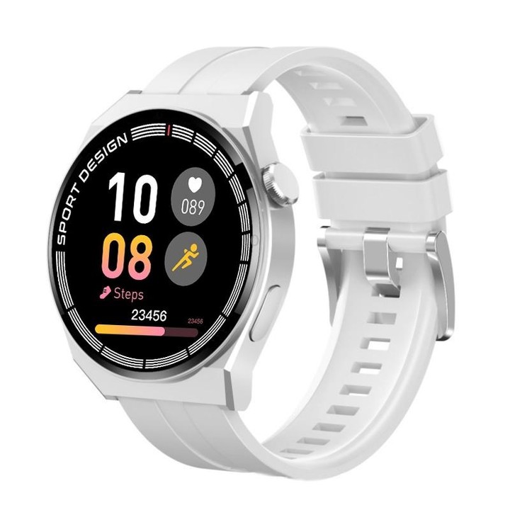 G3Pro 1.28-Inch Health Monitoring Bluetooth Call Smart Watch With NFC, Color: Silver Silicone