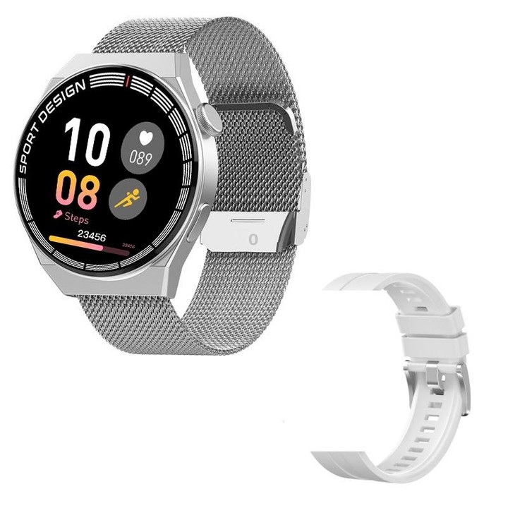 G3Pro 1.28-Inch Health Monitoring Bluetooth Call Smart Watch With NFC, Color: Silver Steel