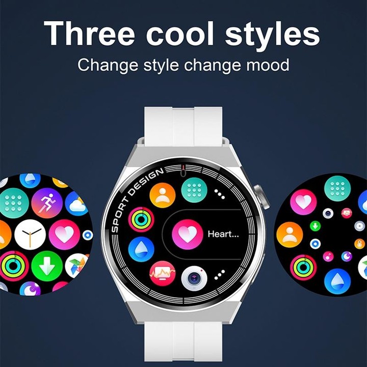 G3Pro 1.28-Inch Health Monitoring Bluetooth Call Smart Watch With NFC, Color: Silver Three-bead Steel