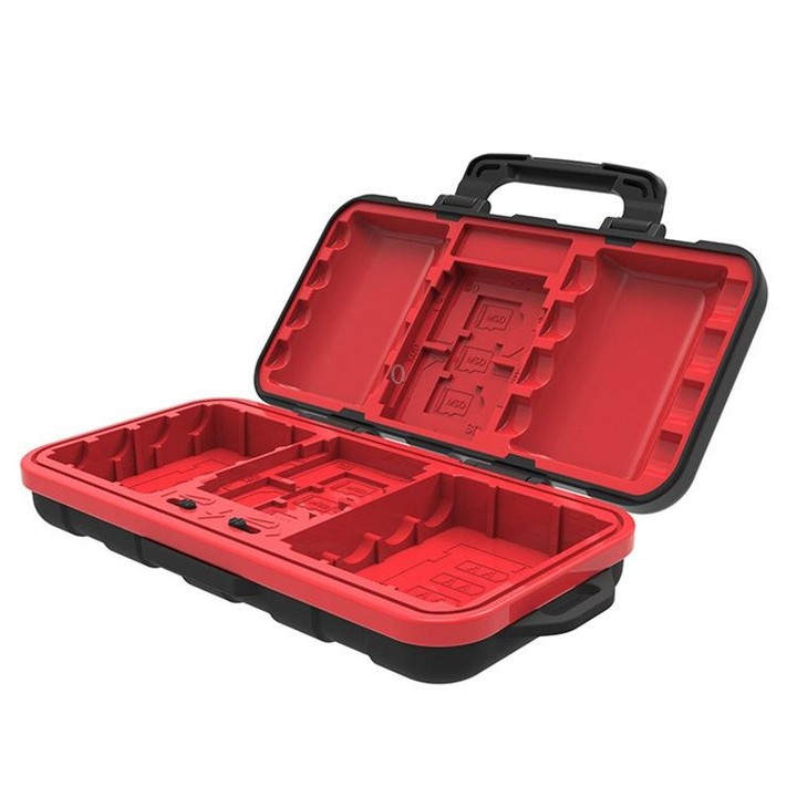 Desiontal LP-E6 Waterproof SD Card Holder Camera Battery Case(Black)