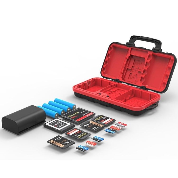Desiontal LP-E6 Waterproof SD Card Holder Camera Battery Case(Black)