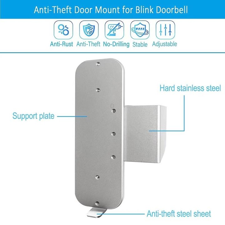 For Blink Doorbell Bracket No-Drilling Easy Installation Mount(Black)