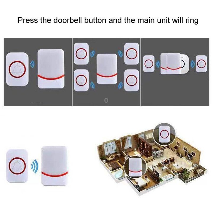 CMF1188-12 USB Power Home Wireless Doorbell Remote Control Intelligent Flashing Doorbell Caller