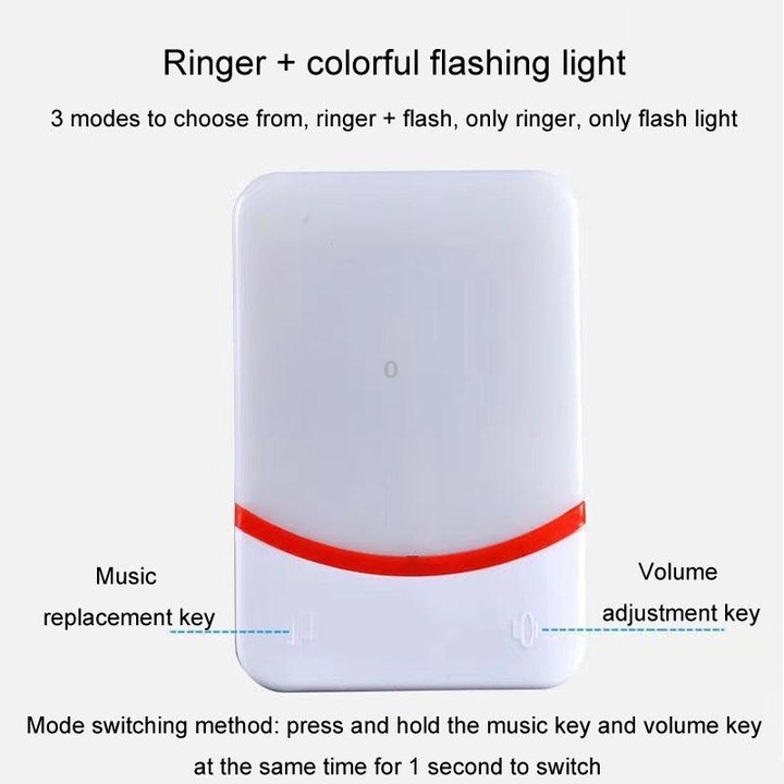 CMF1188-12 USB Power Home Wireless Doorbell Remote Control Intelligent Flashing Doorbell Caller