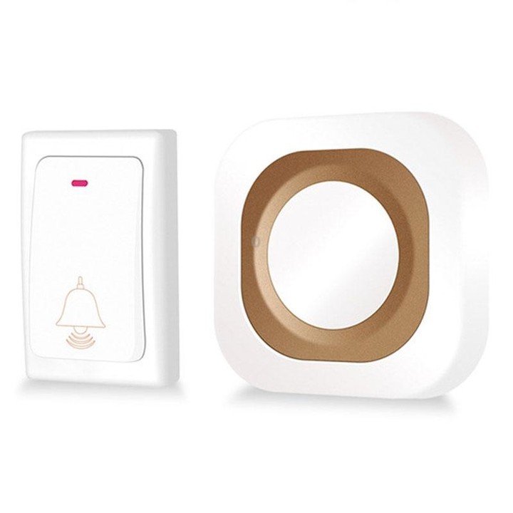 Flash Wireless Home Doorbell Self-Generated Smart Remote Control Doorbell Without Batteries, Specification: 1 For 1 White(EU Plu
