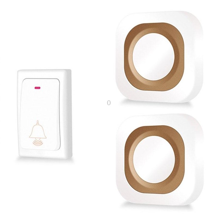 Flash Wireless Home Doorbell Self-Generated Smart Remote Control Doorbell Without Batteries, Specification: 1 For 2 White(US Plu