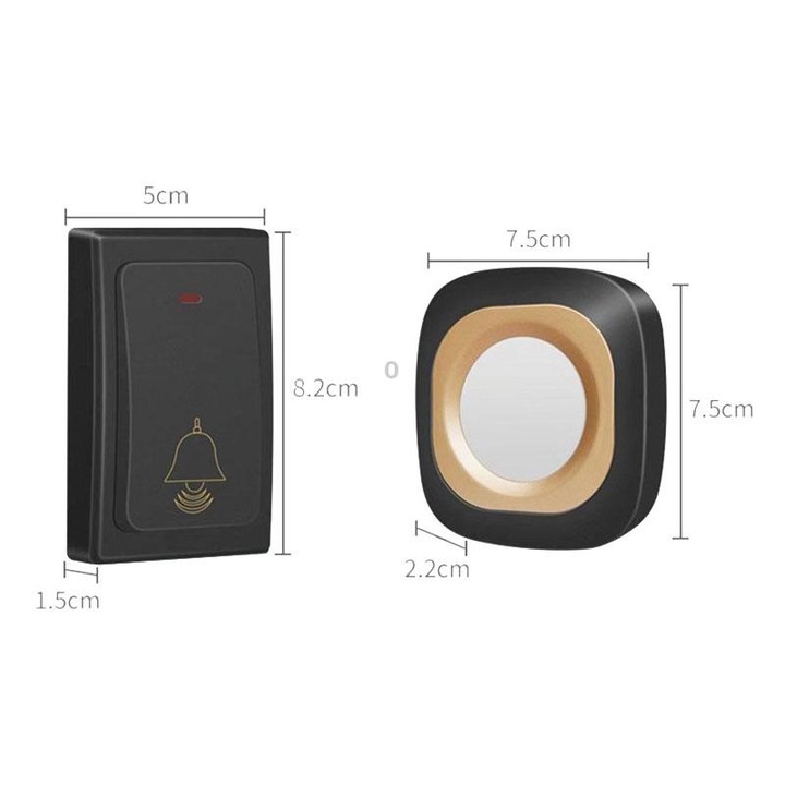 Flash Wireless Home Doorbell Self-Generated Smart Remote Control Doorbell Without Batteries, Specification: 2 For 1 Blue(EU Plug