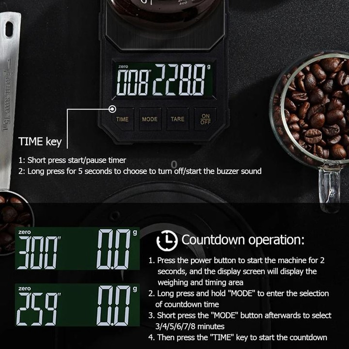 Battery Model 1kg/0.1g Portable Toolbox Digital Scale Jewelry Weighing Tool with Timing
