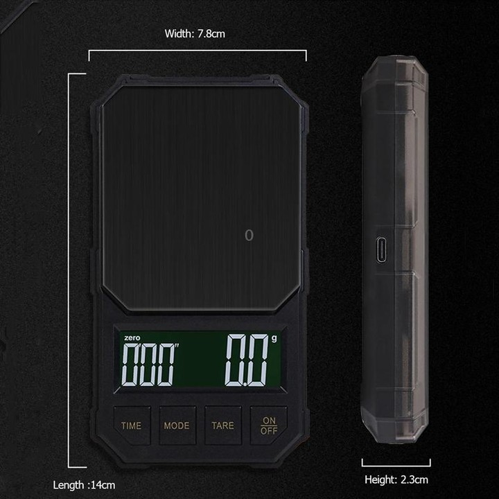 Charging Model 1kg/0.1g Portable Toolbox Digital Scale Jewelry Weighing Tool with Timing