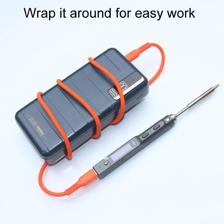 MINIWARE 240W Type-C Anti-Scald Silicone Data Cable Soldering Iron Fast Charging Power Cord, Length: 1m(Orange Red)
