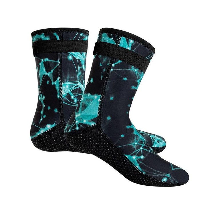 3mm Waterproof Long Beach Diving Socks Warm Non-slip Snorkeling Socks, Size: XS(Starsky Blue)