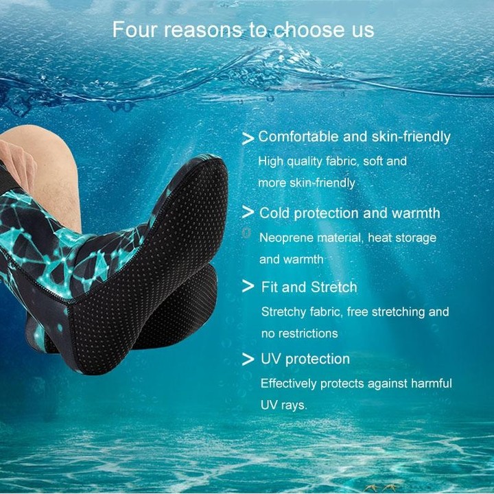 3mm Waterproof Long Beach Diving Socks Warm Non-slip Snorkeling Socks, Size: M(Starsky Blue)