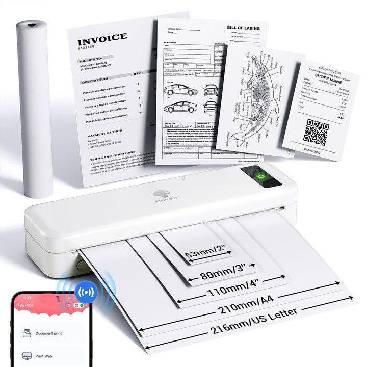 Phomemo M835 Wireless Bluetooth Thermal Printer Support Multi-Size Thermal Paper