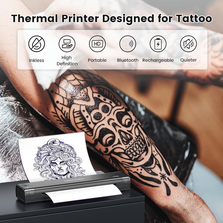 Phomemo TP81 A4 Wireless Thermal Printer Tattoo Template Printer(Black)