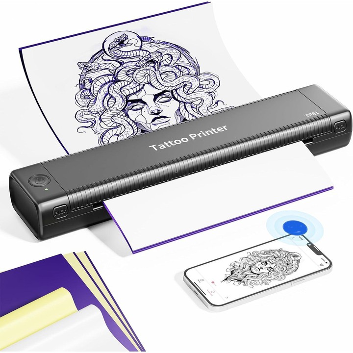 Phomemo TP81 A4 Wireless Thermal Printer Tattoo Template Printer(Black)