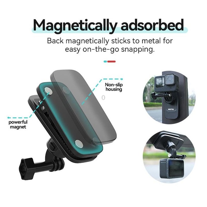 TELESIN Quick Release Universal Backpack Clip Magnetic Backpack Mounting Bracket