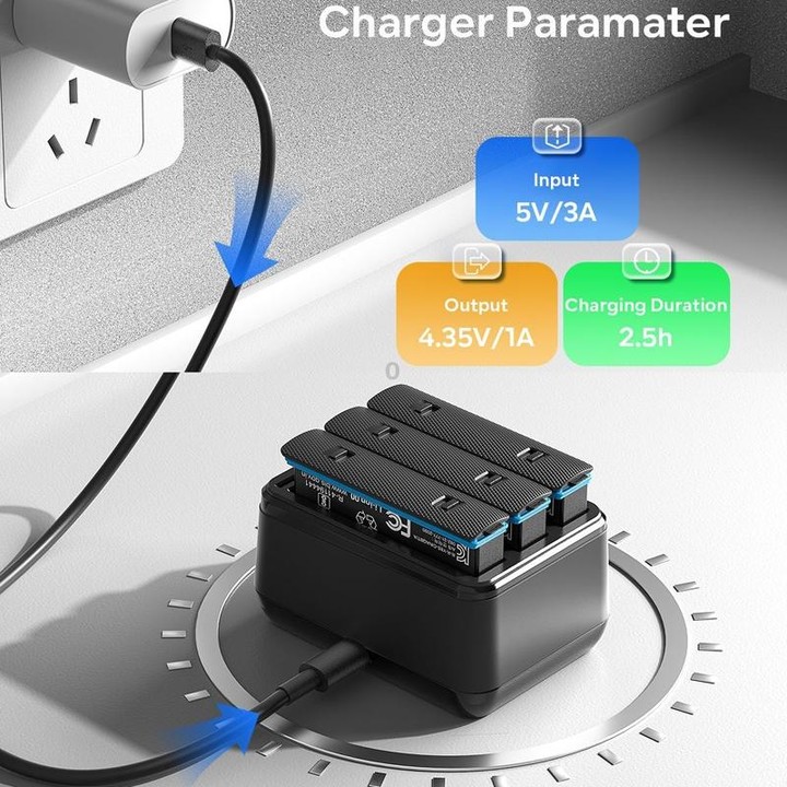 For Insta360 X4 AMagisn Battery Charger Charging Seat Camera Accessories