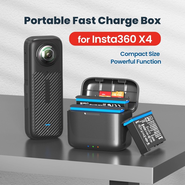 For Insta360 X4 AMagisn Battery Fast Charge Charging Box Sports Camera Accessories