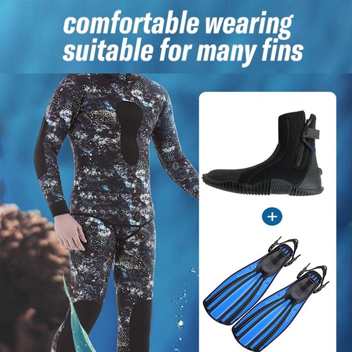 DIVESTAR 5mm Diving Boots Neoprene Shoes With Puncture Resistant Sole, Size: NO.13 (46)(Black)