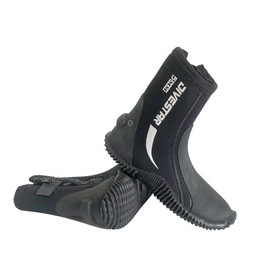 DIVESTAR 5mm Diving Boots Neoprene Shoes With Puncture Resistant Sole, Size: NO.13 (46)(Black)