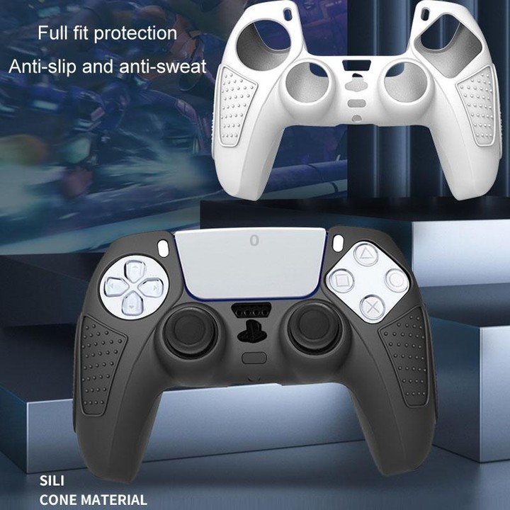 For PS5 Gamepad Silicone Protective Case Anti-Skid Soft Silicone Cover, Color: Black