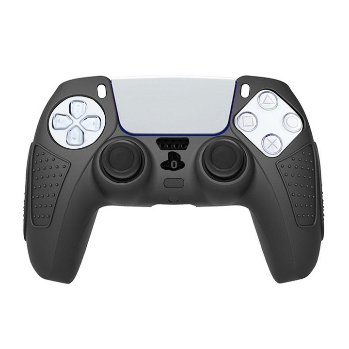 For PS5 Gamepad Silicone Protective Case Anti-Skid Soft Silicone Cover, Color: Black