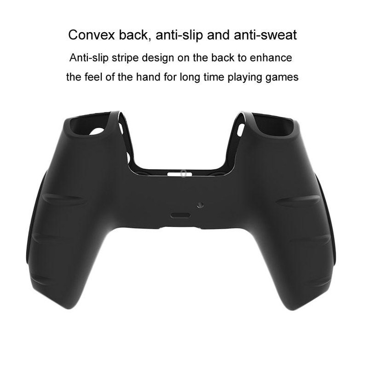 For PS5 Gamepad Silicone Protective Case Anti-Skid Soft Silicone Cover, Color: Blue+2 Hats