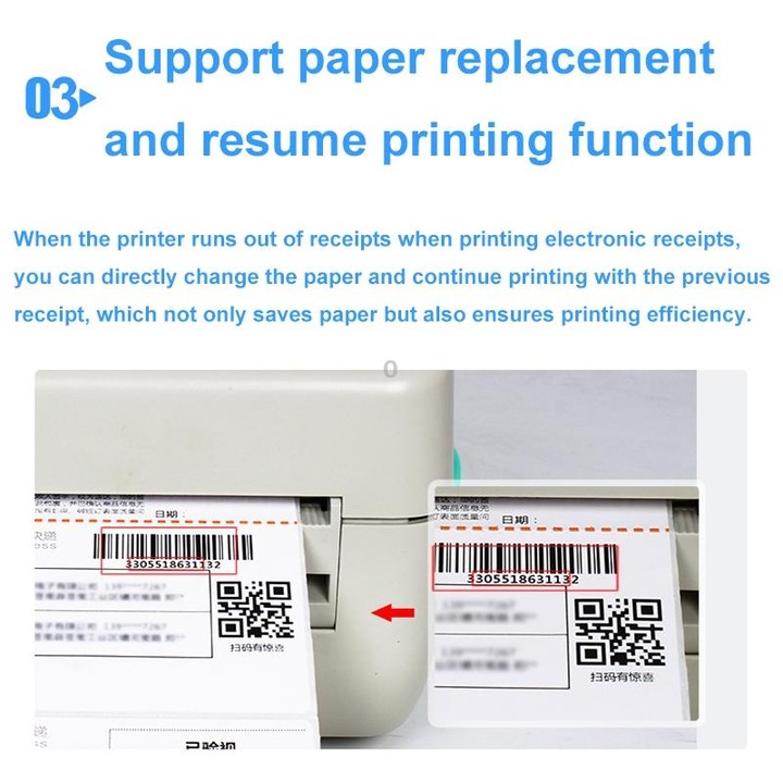 Xprinter XP-450B USB Port Supermarket Cashier Barcode Thermal Printer(EU Plug)