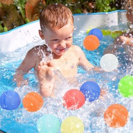 Summer Water Balloon Water Fight Kids Interactive Quick Fill Reusable Silicone Water Balloon(Coral Color)
