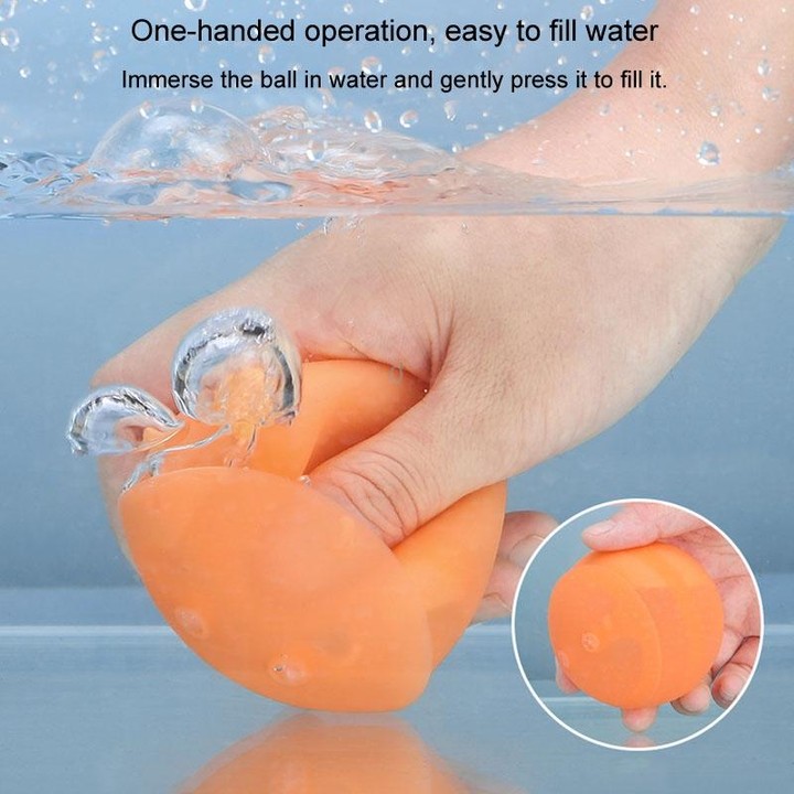 Summer Water Balloon Water Fight Kids Interactive Quick Fill Reusable Silicone Water Balloon(Coral Color)