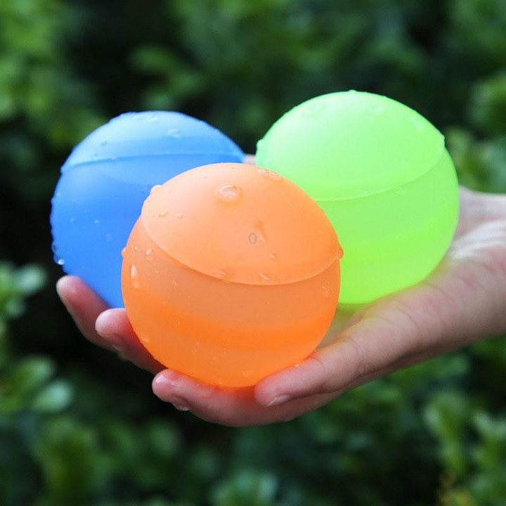Summer Water Balloon Water Fight Kids Interactive Quick Fill Reusable Silicone Water Balloon(Coral Color)