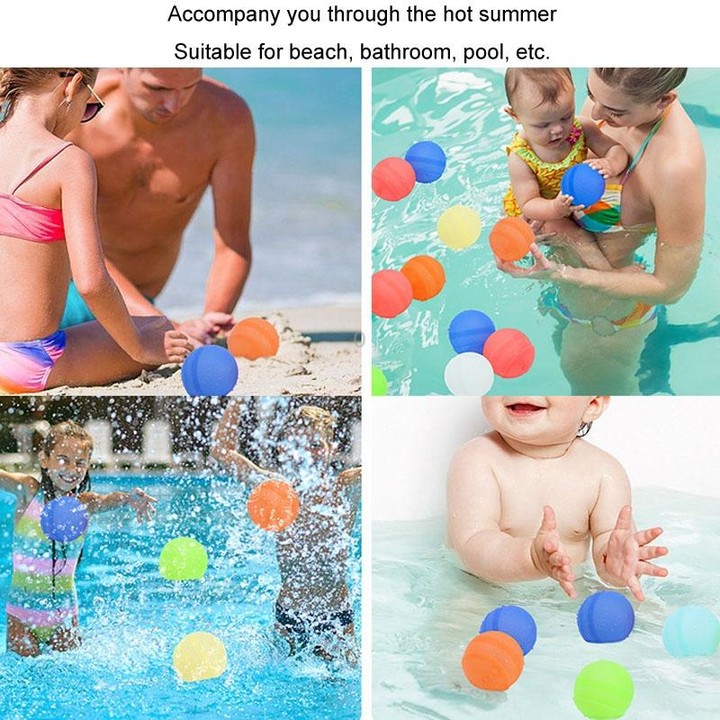Summer Water Balloon Water Fight Kids Interactive Quick Fill Reusable Silicone Water Balloon(Coral Color)