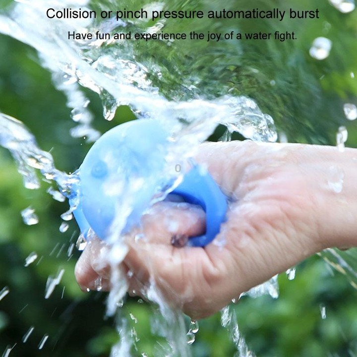 Summer Water Balloon Water Fight Kids Interactive Quick Fill Reusable Silicone Water Balloon(Blue Green)
