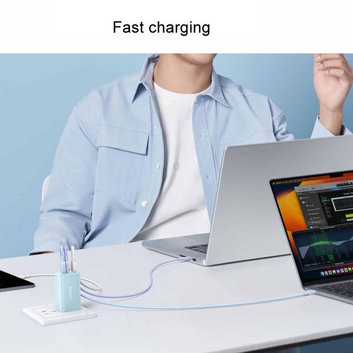 ANKER A81E2 1.8m 60W Dual Type-C Data Cell Phone Dual Head Fast Charging Cable(White)