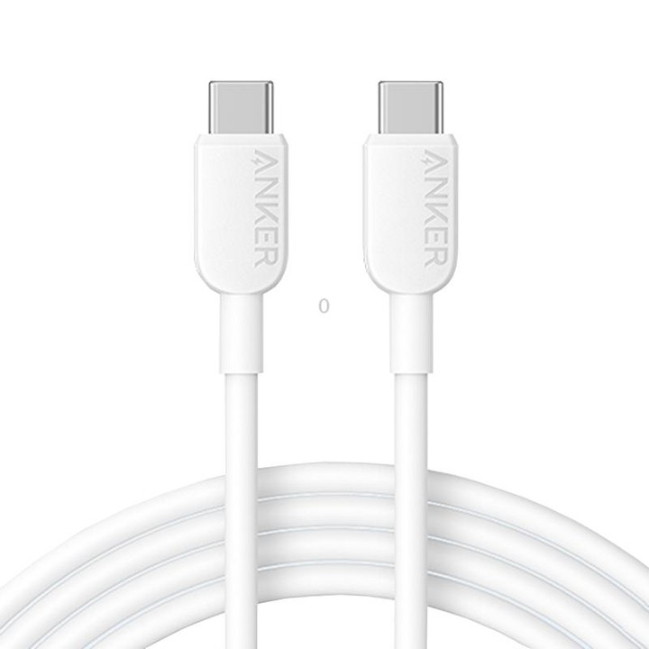 ANKER A81E2 1.8m 60W Dual Type-C Data Cell Phone Dual Head Fast Charging Cable(White)