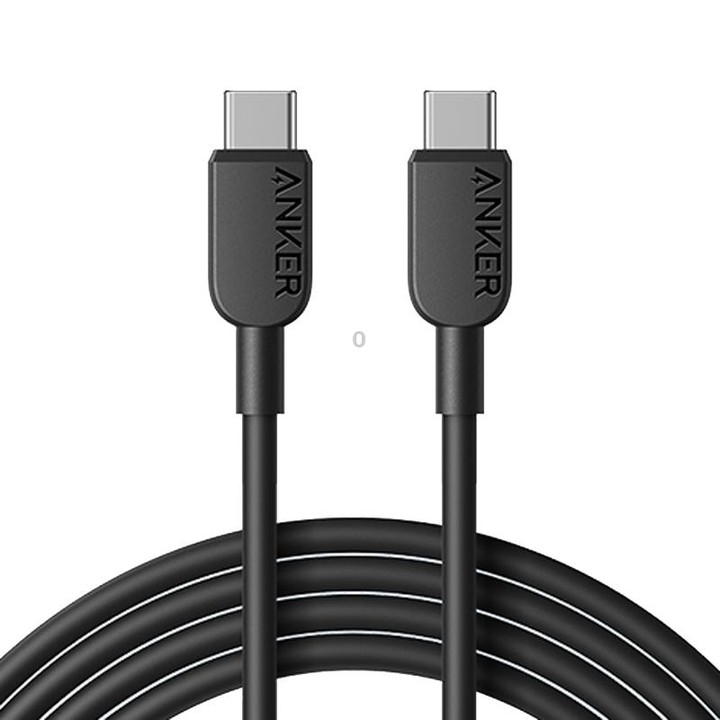 ANKER A81E2 1.8m 60W Dual Type-C Data Cell Phone Dual Head Fast Charging Cable(Black)