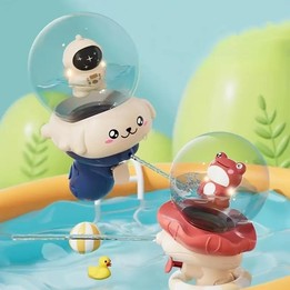 Summer Children Cartoon Bared Water Toys Outdoor Water Play Toys, Style: Astronaut With Lights Blue