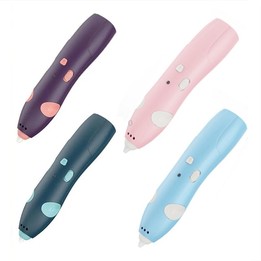 USB Charging Low-Temperature Wireless Graffiti Printing Pen Set Children DIY 3D Painting Pen(Pink)